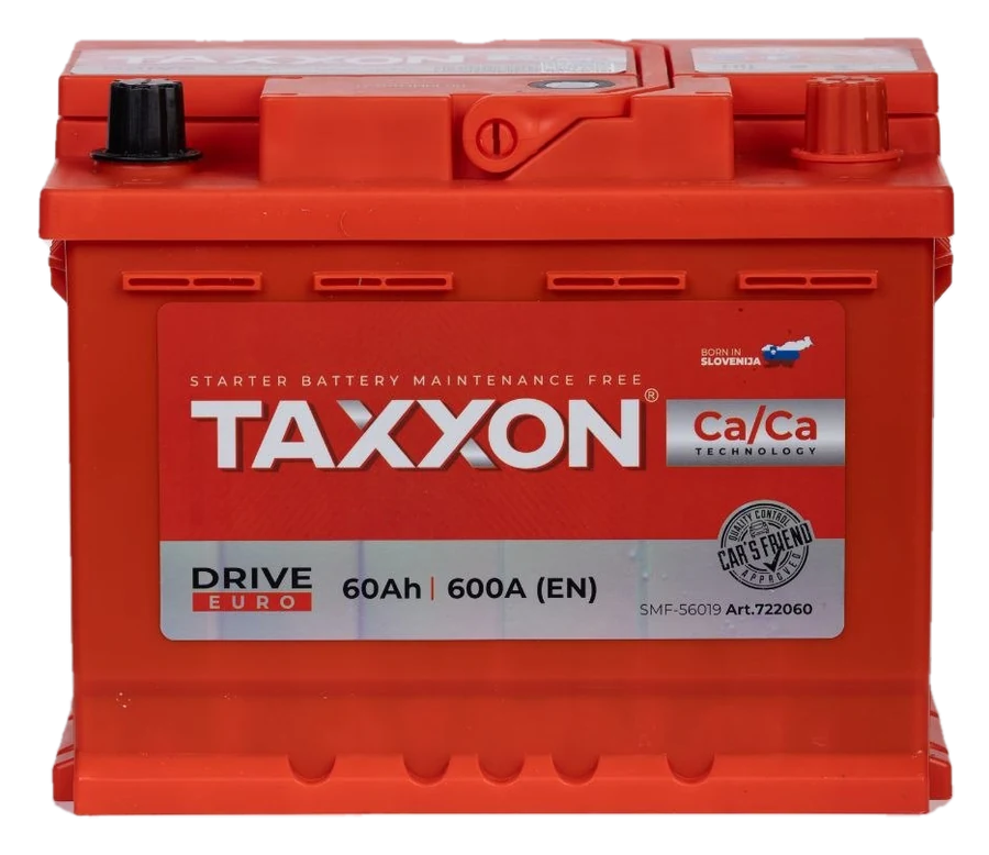 Аккумулятор TAXXON Drive Euro 60 Ач, вид спереди