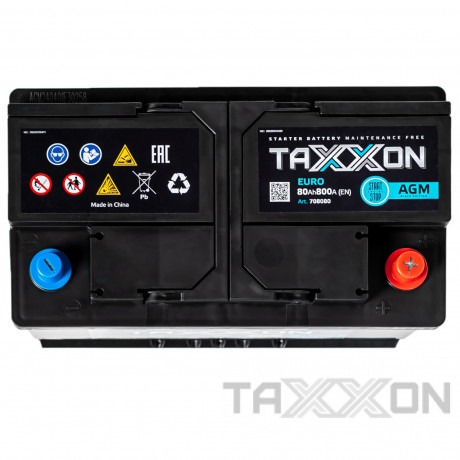 Аккумулятор TAXXON AGM EURO 80ah R+