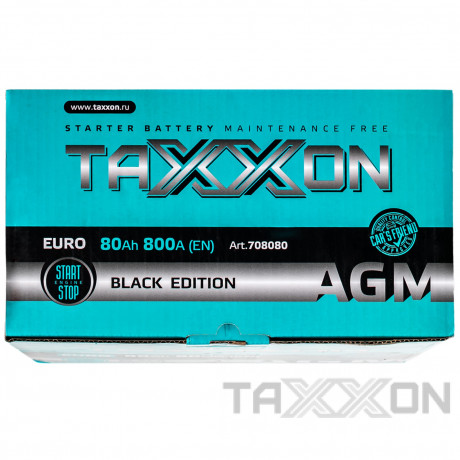 Аккумулятор TAXXON AGM EURO 80ah R+
